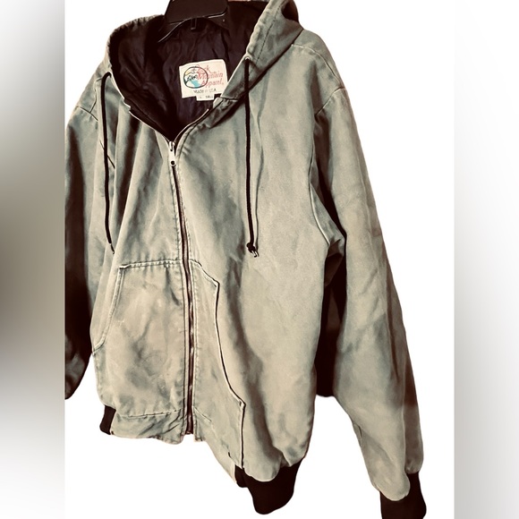 Vintage OZARK MOUNTAIN Canvas Insulated Hooded Coat size Large Tall - Picture 2 of 7